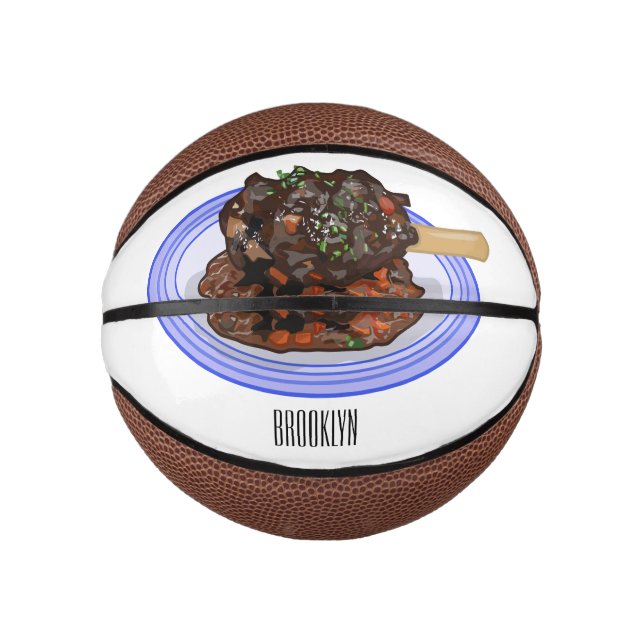  Braised lamb shank cartoon illustration Mini Basketball (Front)