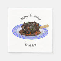 Braised lamb shank cartoon illustration