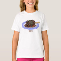 Braised lamb shank cartoon illustration