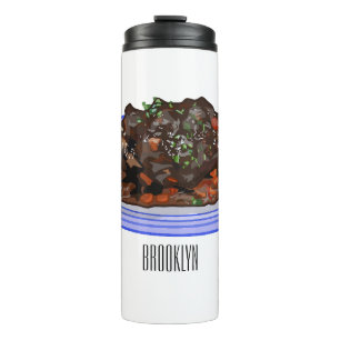  Braised lamb shank cartoon illustration Thermal Tumbler