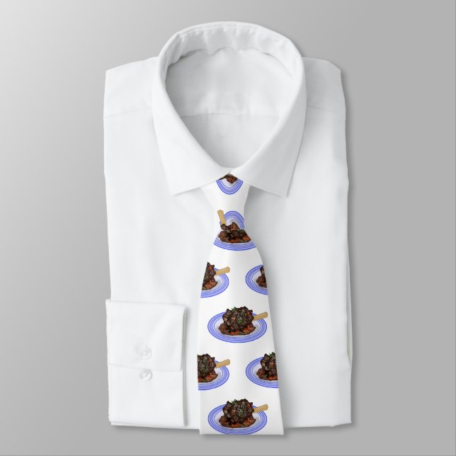  Braised lamb shank cartoon illustration  Tie (Tied)
