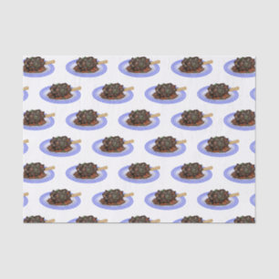 Braised lamb shank cartoon illustration Tissue Paper