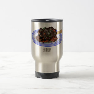 Braised lamb shank cartoon illustration Travel Mug
