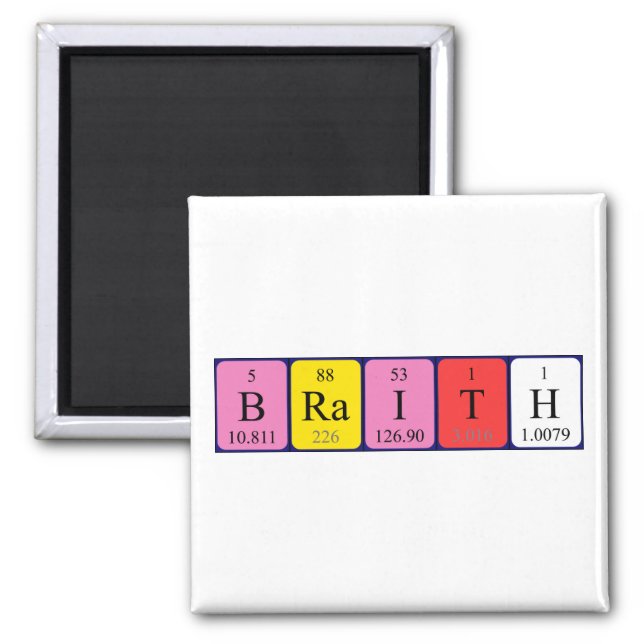 Braith periodic table name magnet (Front)