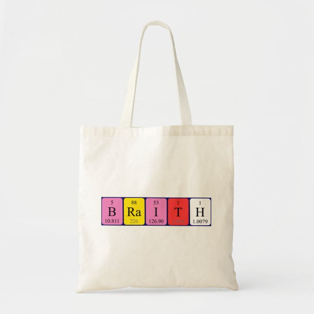 Braith periodic table name tote bag (Front)