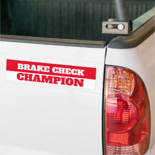 BRAKE CHECK CHAMPION BUMPER STICKER