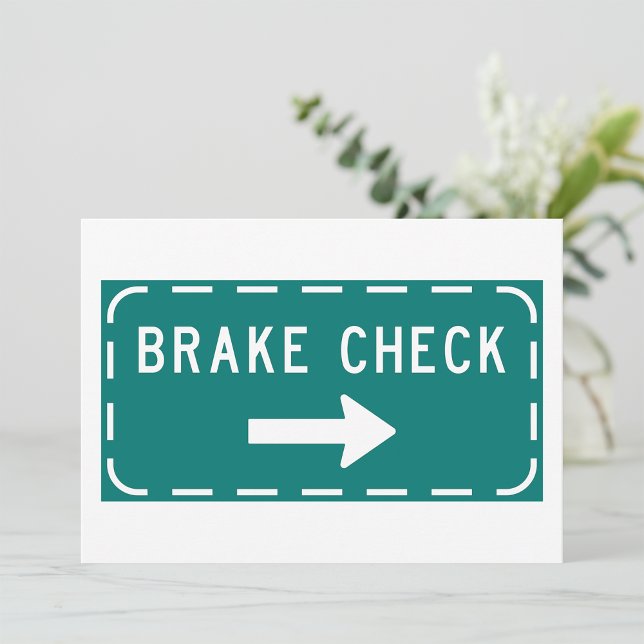 Brake Check Road Sign with Arrow  Invitation (Creator Uploaded)