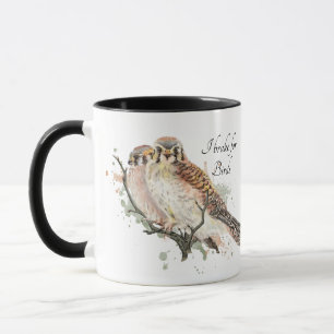 Brake for Birds Quote Birding Kestrel Couple   Mug
