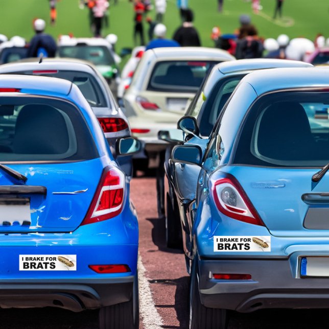 Brake For Brats funny saying Wisconsin brat pride Bumper Sticker (I Brake for Brats Bratwurst Pride Wisconsin Sausage Bumper Sticker)