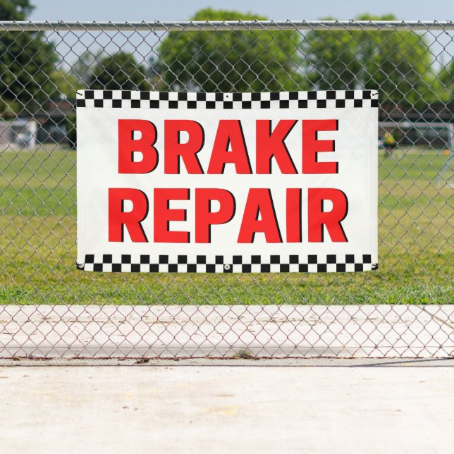 Brake Repair Automotive Shop White Banner (Insitu)