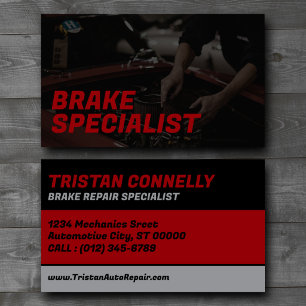 Brake Repair Specialist Custom Business Card