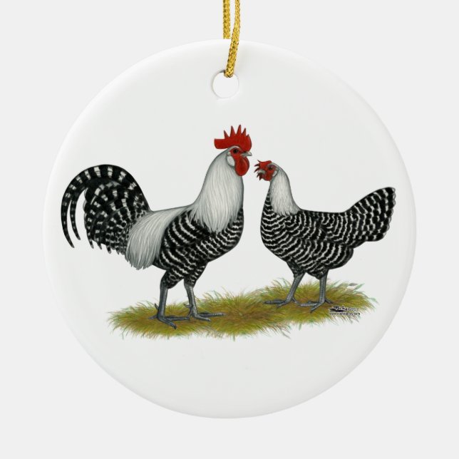 Brakel Chickens Ceramic Tree Decoration (Front)