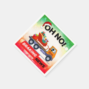 BRAKING NEWS - Santa's Delivery Setback Napkin