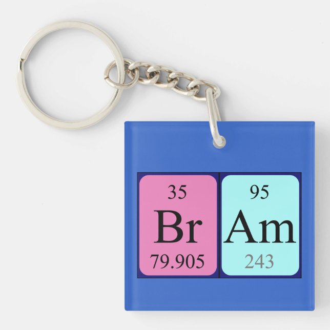 Bram periodic table name keyring (Front)