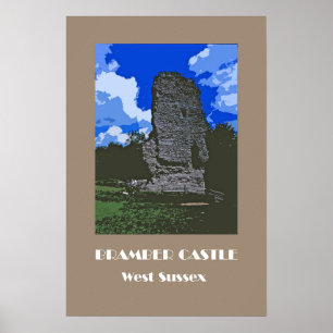 Bramber Castle 1920s' retro-style poster