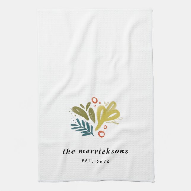 Bramble | Festive Botanical Custom Tea Towel (Vertical)