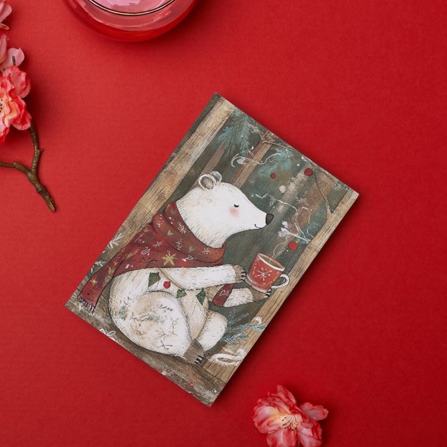 Bramble the Bear | Woodland Whimsy Holiday Card (Bramble the Bear - cozy woodland whimsy holiday card)