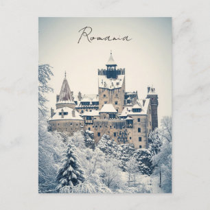 Bran Castle Romania Winter Postcard