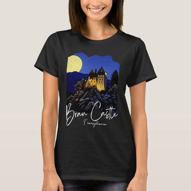 Bran Castle Transylvania Home To Dracula Painting T-Shirt (Front)