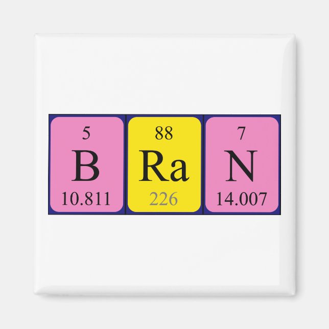 Bran periodic table name magnet (Front)