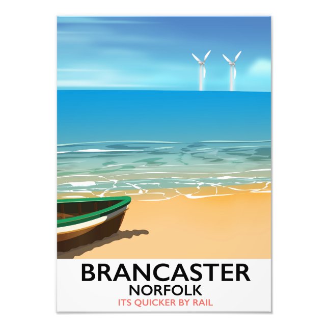 Brancaster Norfolk Railway Beach travel poster (Front)