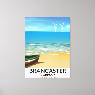 Brancaster Norfolk Railway Beach travel poster Canvas Print