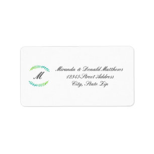 Branch Blue Green Wreath - Address Label