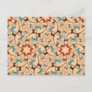 Branch Butterflies Lg Any Colour Postcard