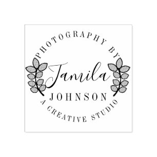 Branch Circular Logo Photography Artist Studio Rubber Stamp