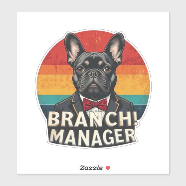 Branch Manager Cute Retro Frenchie With Branche (Sheet)