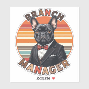 Branch Manager Cute Retro Frenchie With Branche
