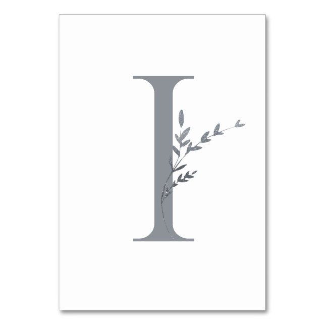 Branch Minimalist White & Silver Modern Wedding  Table Number (Front)