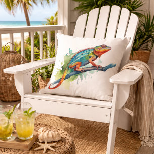 Branch of Colours: Chameleon Art Cushion