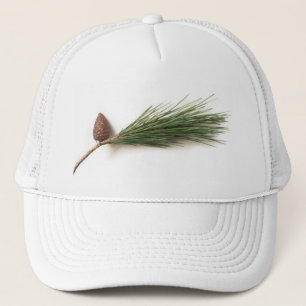 Branch of pine with the pinecone trucker hat