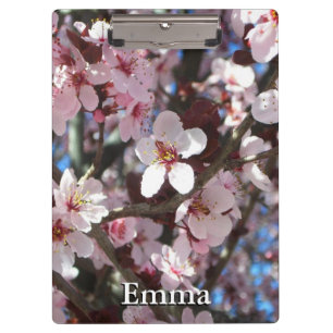 Branch of Pink Blossoms Spring Floral Clipboard