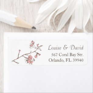 Branch of Sakura Blossom Return Address Label