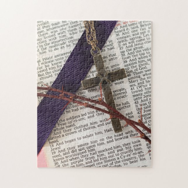 Branch of Thorns and Cross Jigsaw Puzzle (Vertical)
