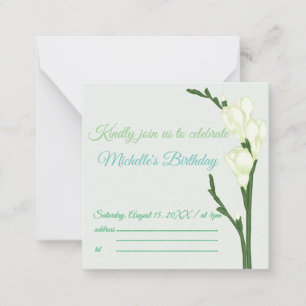 Branch of white Freesia. Card