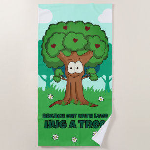 Branch Out With Love Hug A Tree Beach Towel
