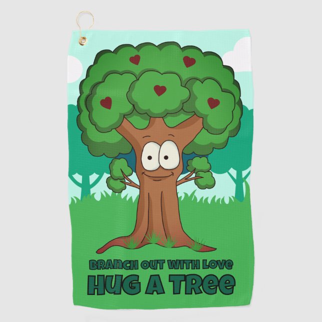 Branch Out With Love Hug A Tree Golf Towel (Front)