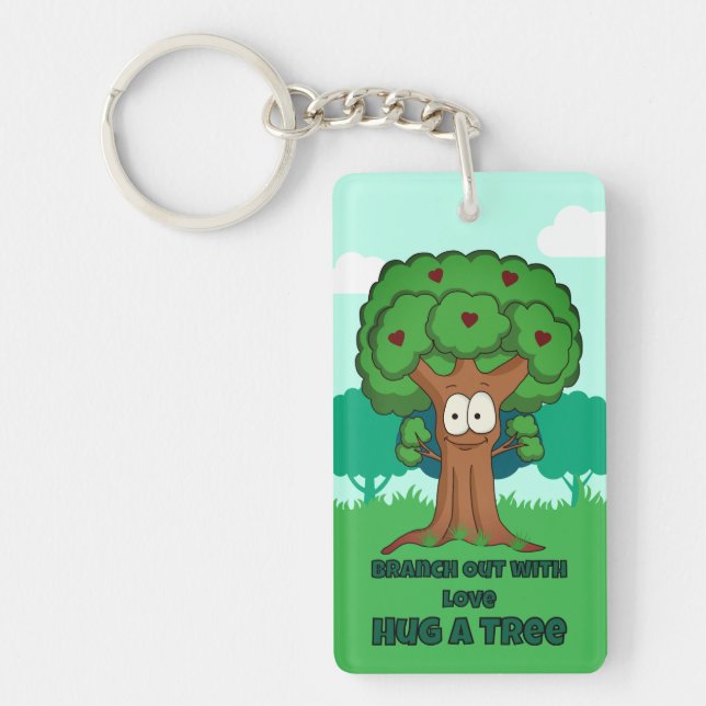 Branch Out With Love Hug A Tree Key Ring (Front)