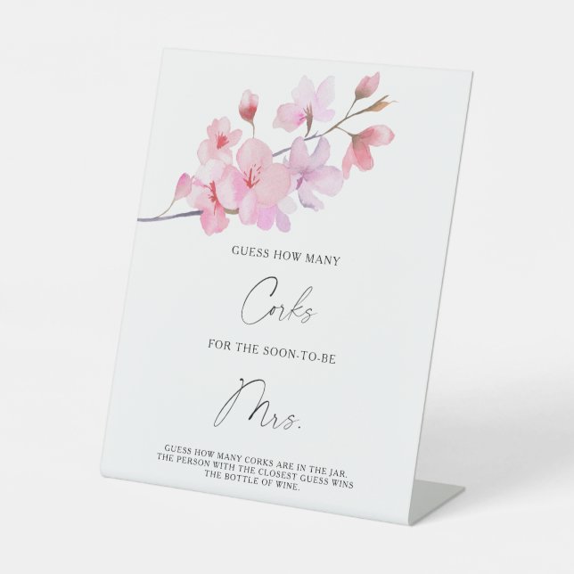 Branch Sakura - Guess How Many Corks Pedestal Sign (Front)