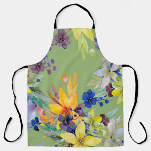 Branch watercolor seamless pattern. Image on white Apron