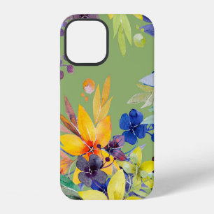 Branch watercolor seamless pattern. Image on white iPhone 12 Case
