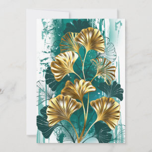Branch with Golden Leaves Ginko Biloba Announcement