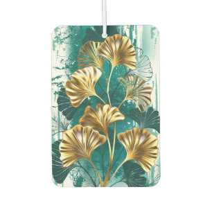 Branch with Golden Leaves Ginko Biloba Car Air Freshener