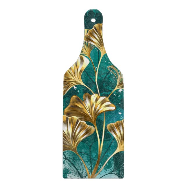 Branch with Golden Leaves Ginko Biloba Cutting Board (Front)