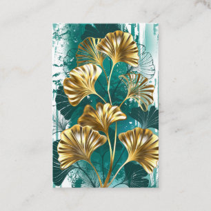 Branch with Golden Leaves Ginko Biloba Discount Card