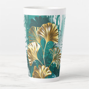Branch with Golden Leaves Ginko Biloba Latte Mug