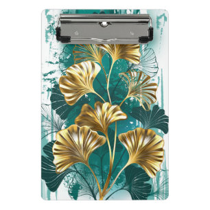 Branch with Golden Leaves Ginko Biloba Mini Clipboard